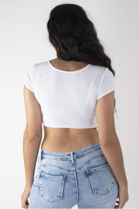 Crop Top T-Shirt weiß