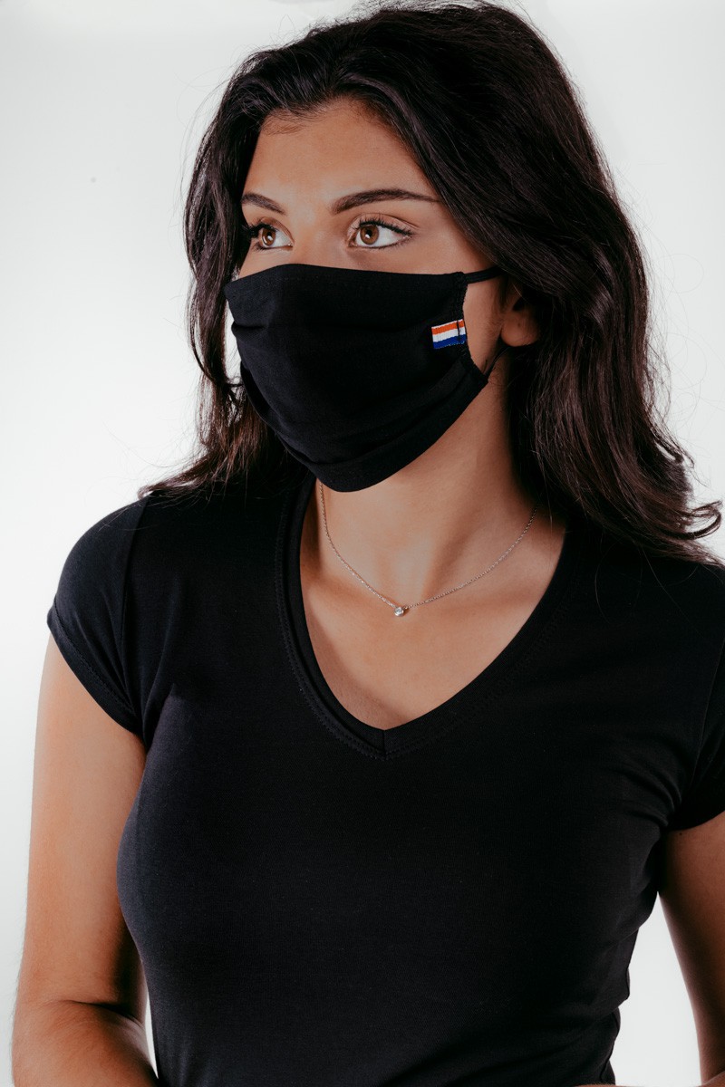 Masque noir en tissu - Cinelle Paris, mode femme tendance