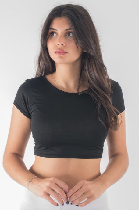 Crop Top T-Shirt schwarz