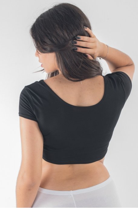 Crop top tee-shirt noir