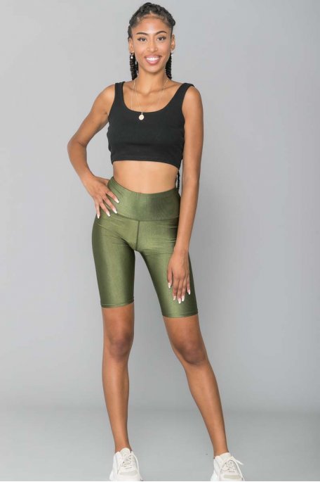 Short cycliste kaki