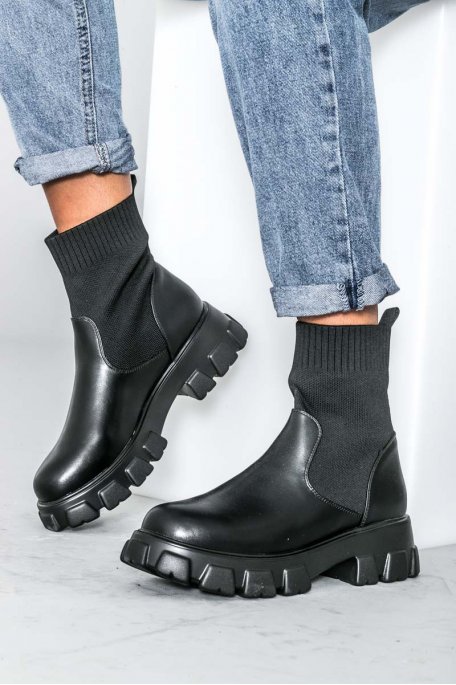 bottines chaussettes plateforme