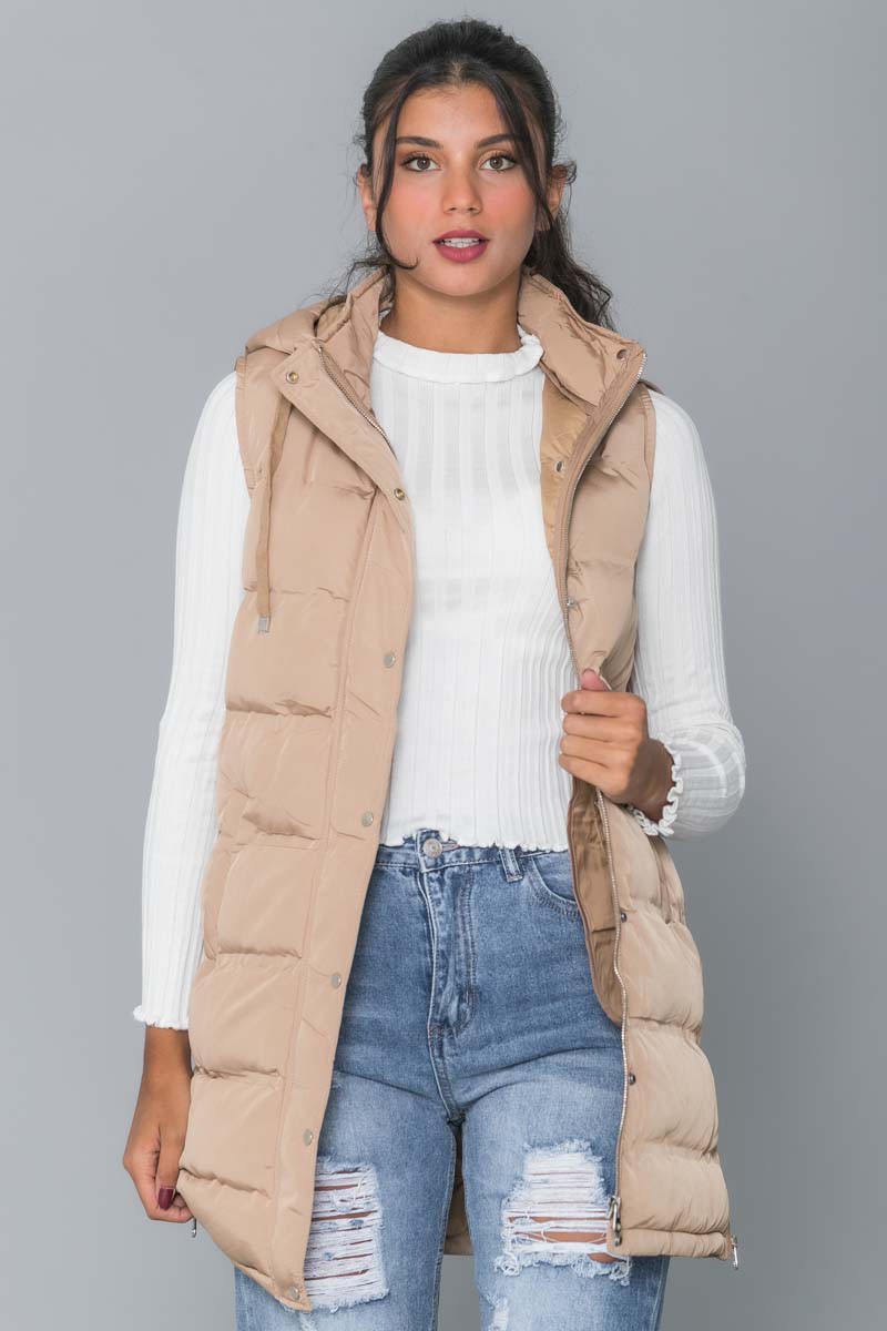 doudoune sans manche beige