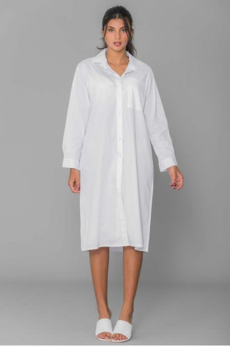 robe chemise blanche longue femme