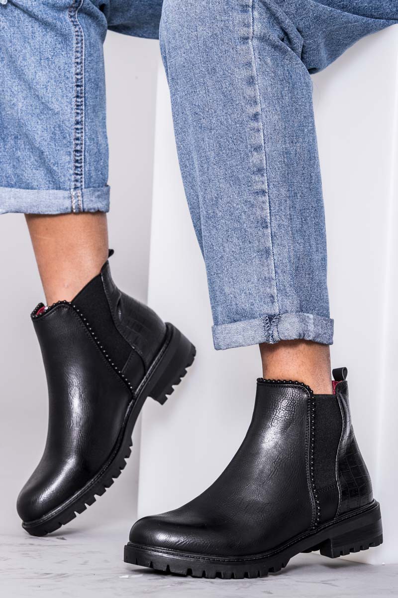 bottines imitation croco