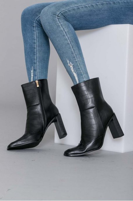 bottines talon bout carré