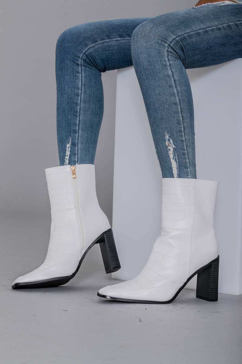 Bottine a talon blanche outlet