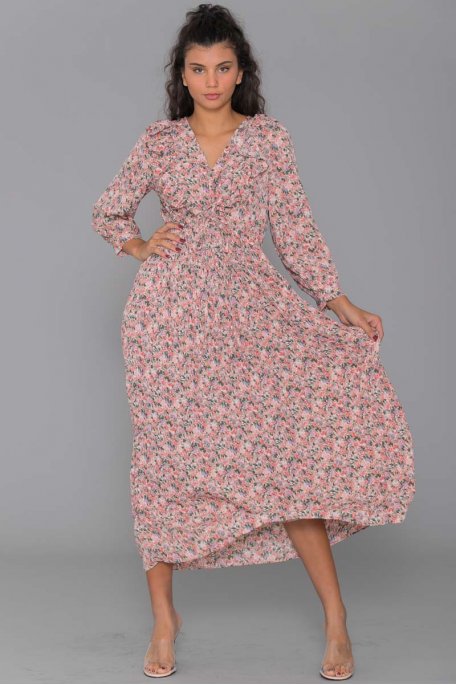 robe longue femme rose