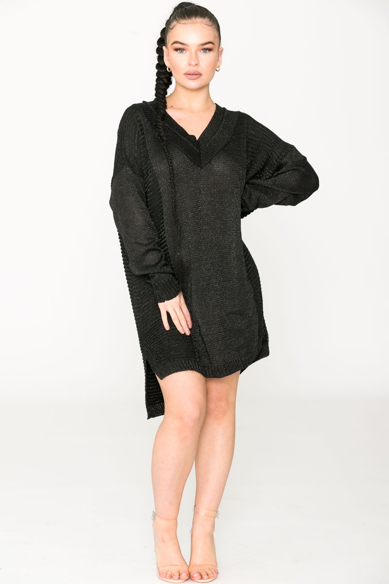 robe pull noir oversize