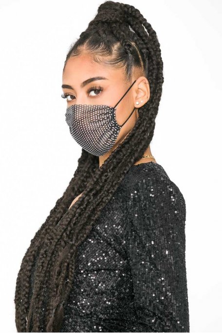 Masque noir en tissu - Cinelle Paris, mode femme tendance