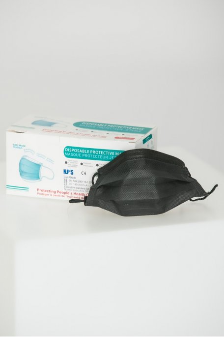 Box of 50 black surgical masks