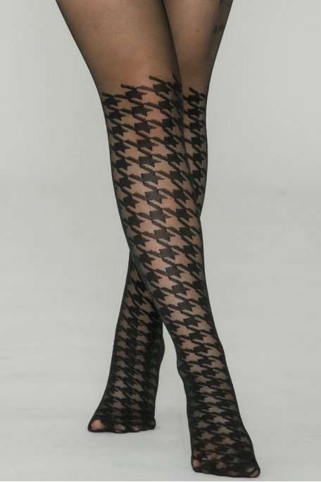 Black houndstooth tights