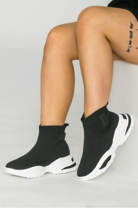 baskets chaussettes noires