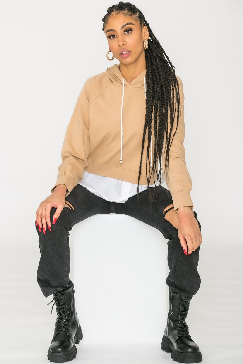 Sweat bi mati re style chemise beige Cinelle Paris mode Sweat bi mati re style chemise beige Cinelle Paris mode