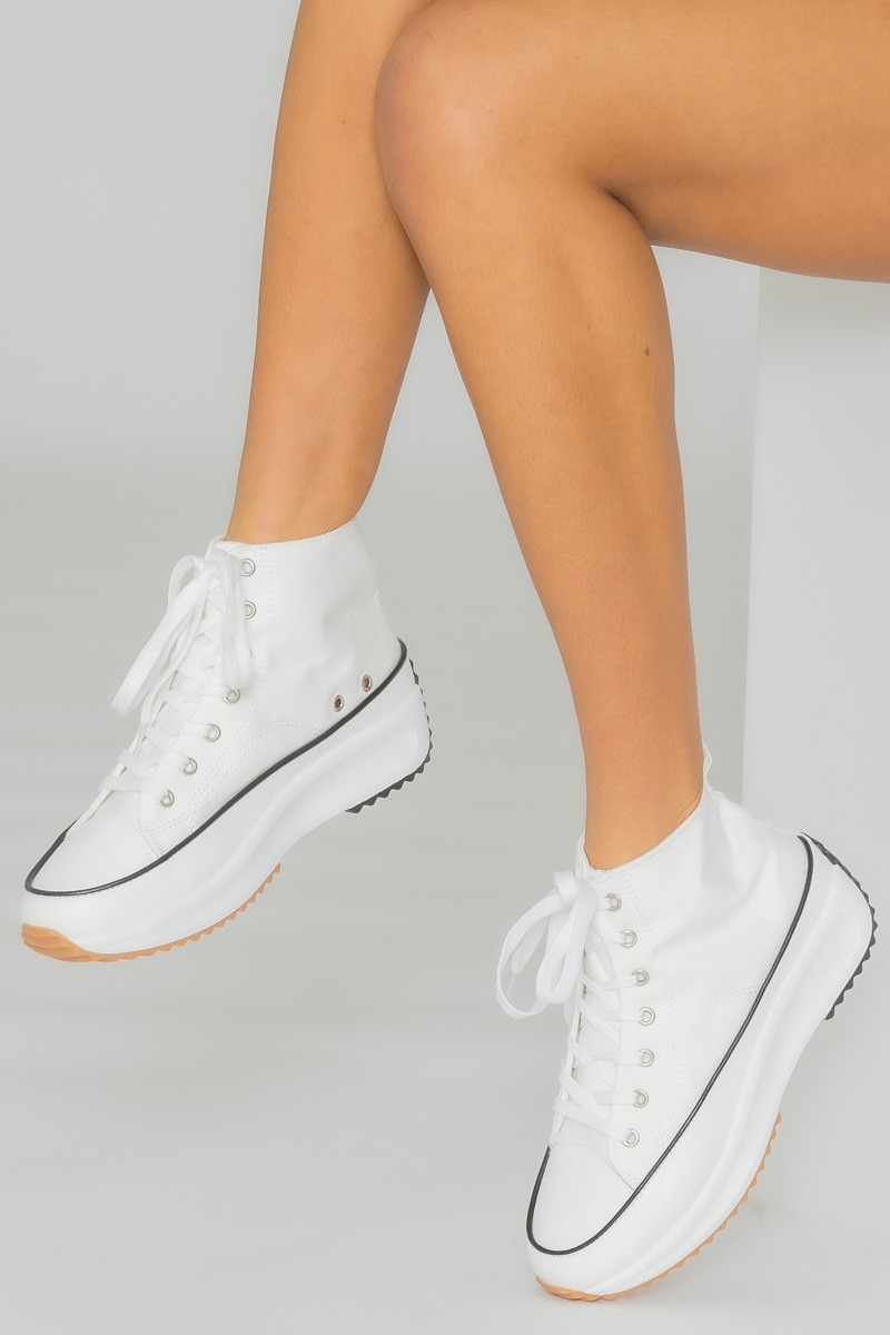 converse montante blanches