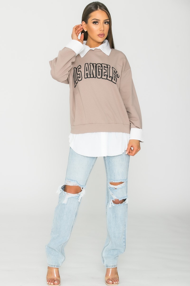 Sweat chemise universitaire Cinelle Paris mode femme Sweat chemise universitaire Cinelle Paris mode femme