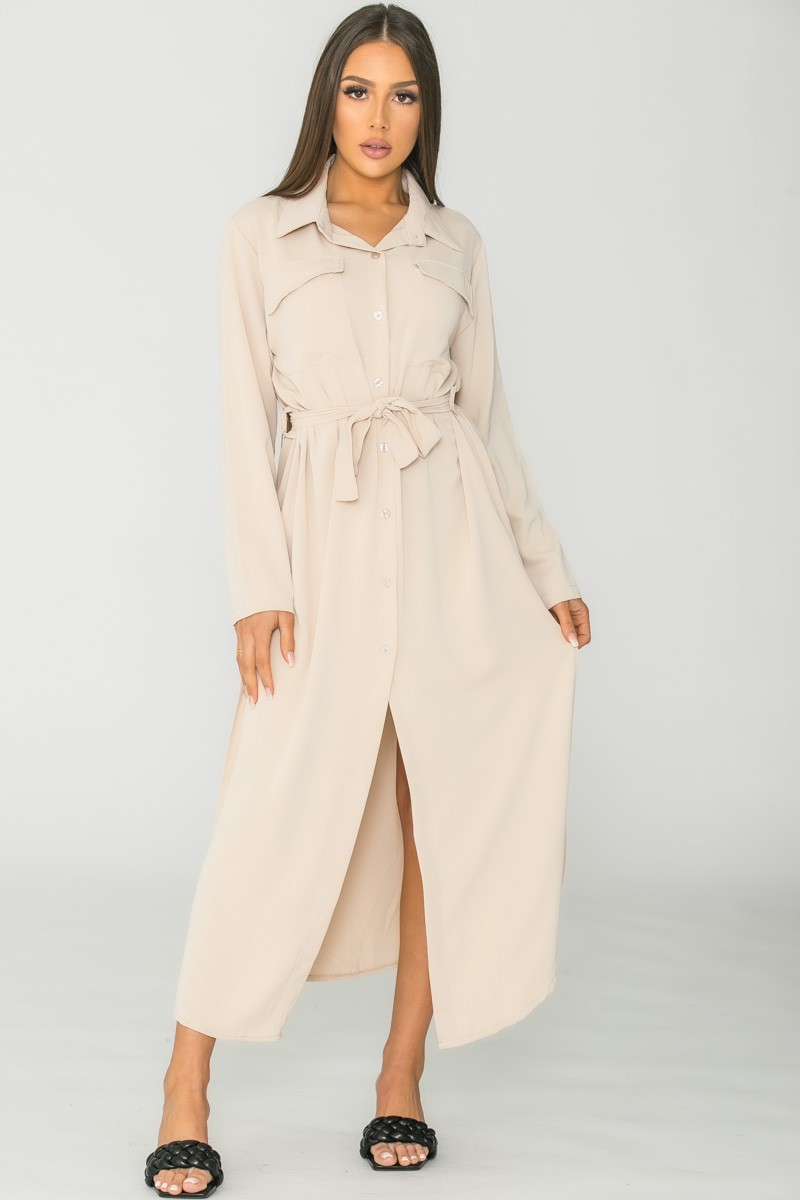 robe chemisier fluide longue