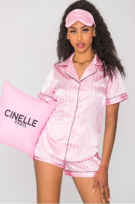 Striped shorty pajama set