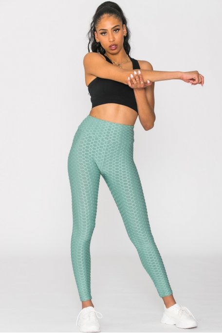 Green honeycombed sport leggings