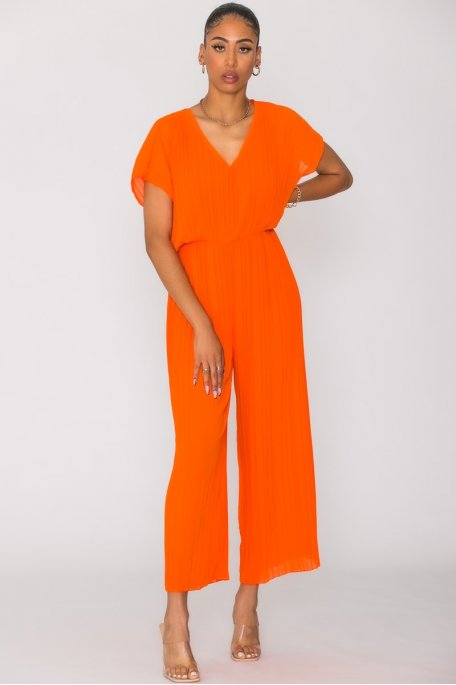 Combinaison pantalon plissée orange