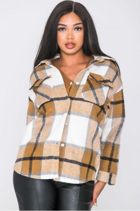 women plaid overshirt