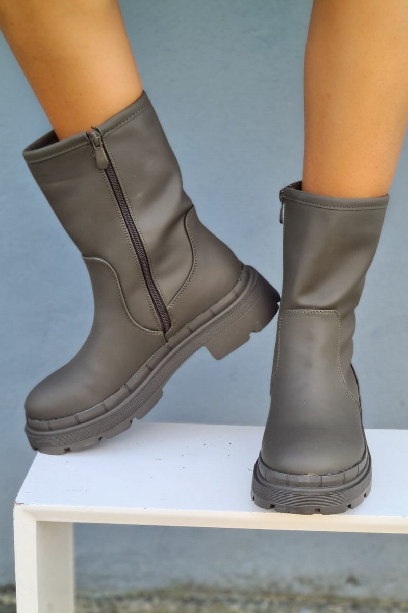 bottines femme en daim marron