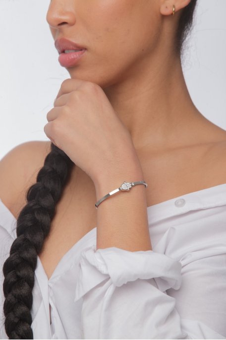 Hand-Armband Fatma Strass Silber