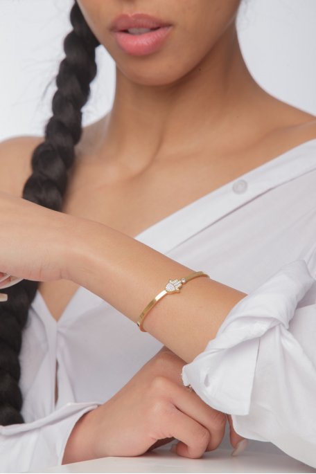 Hand bracelet Fatma gold rhinestones