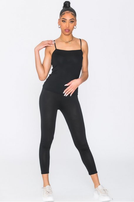 Basic Leggings aus schwarzem Stoff