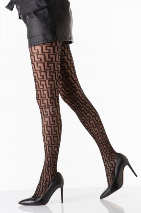 Black geometric tights