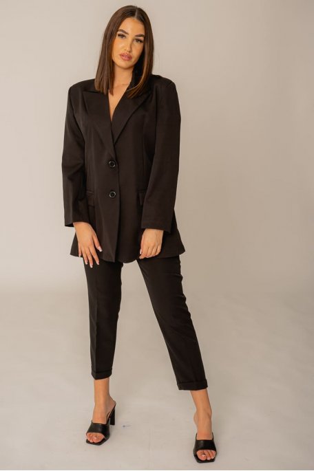 Pantalon tailleur noir