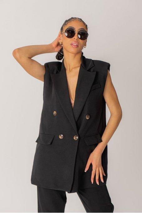 Ensemble tailleur sans manches noir