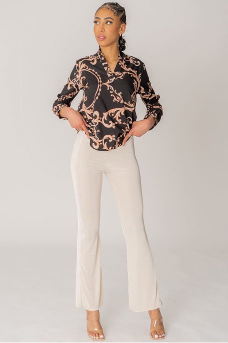 Beige flare pants