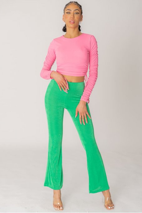 Green flare pants