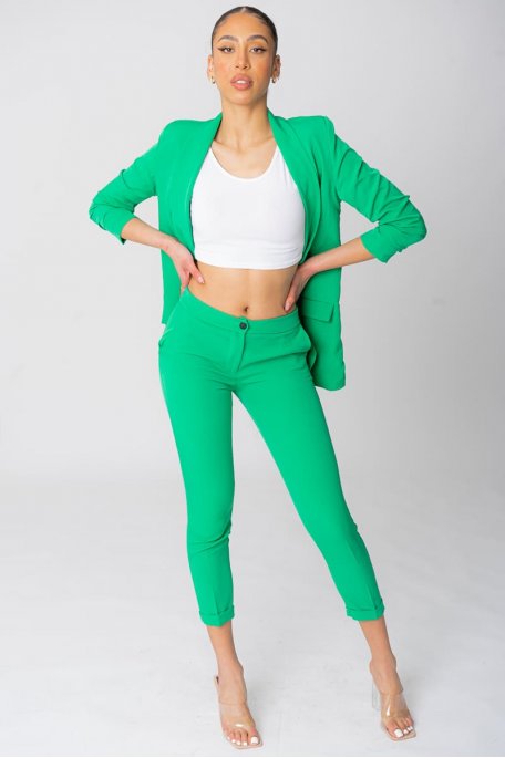 Pantalon tailleur vert