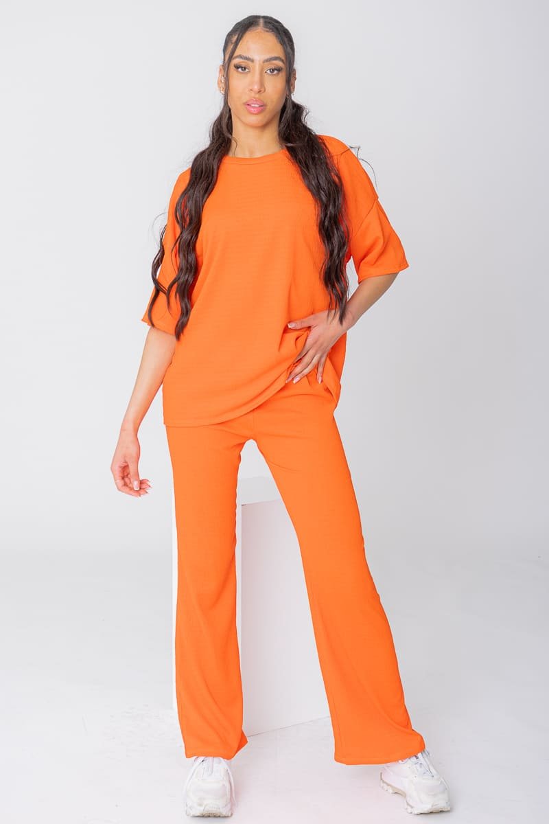Ensemble orange large t-shirt pantalon - Cinelle Paris, mode femme tendance