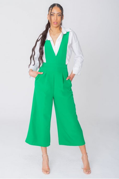 Jumpsuit mit Ausschnitt ärmellos grün